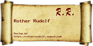 Rother Rudolf névjegykártya